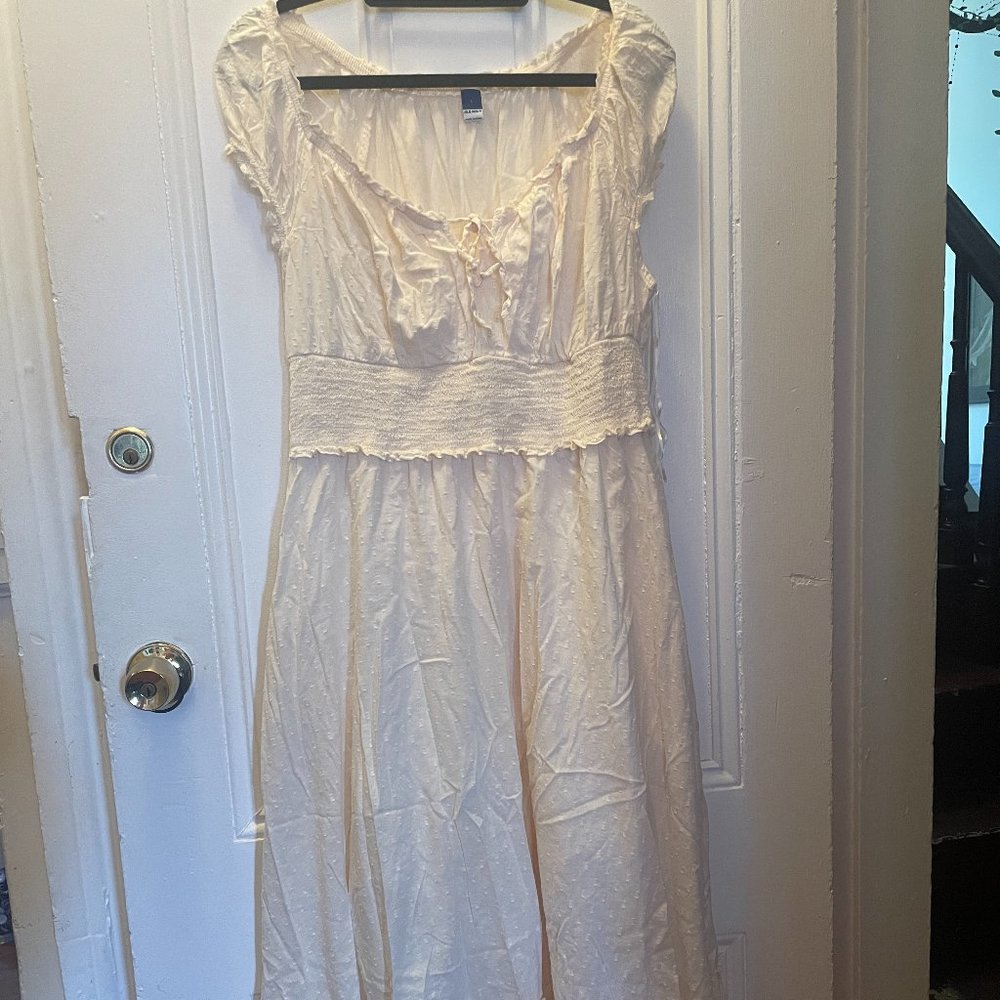 Old Navy cottagecore cream maxi dress
